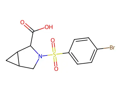 3-[(4-Bromophenyl)sulfonyl]-3-azabicyclo[3.1.0]hexane-2-carboxylic acid structure
