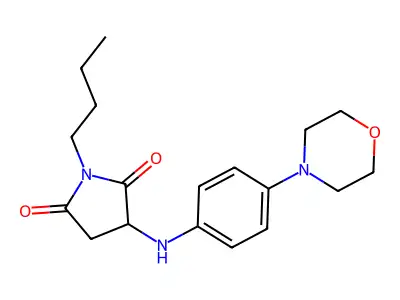 1-Butyl-3-((4-morpholinophenyl)amino)pyrrolidine-2,5-dione structure
