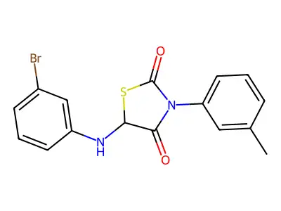 5-[(3-Bromophenyl)amino]-3-(3-methylphenyl)-1,3-thiazolidine-2,4-dione structure