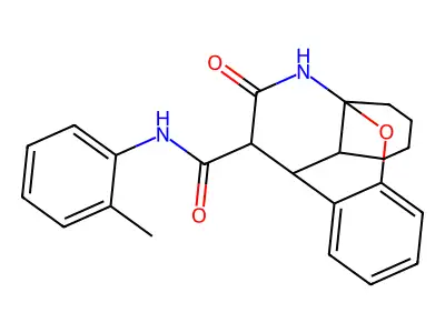 12-oxo-N-(o-tolyl)-1,2,3,4,9,9a-hexahydro-4a,9-(epiminoethano)xanthene-11-carboxamide structure