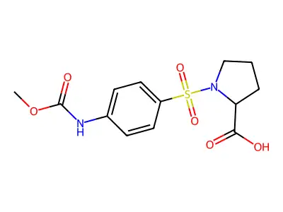 1-{4-[(Methoxycarbonyl)amino]benzenesulfonyl}pyrrolidine-2-carboxylic acid structure