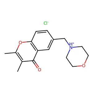 Chromone, 2,3-dimethyl-6-morpholinomethyl-, monohydrochloride structure