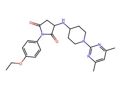 3-{[1-(4,6-dimethylpyrimidin-2-yl)piperidin-4-yl]amino}-1-(4-ethoxyphenyl)pyrrolidine-2,5-dione structure