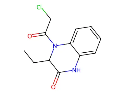 4-(2-chloroacetyl)-3-ethyl-3,4-dihydro-2(1H)-quinoxalinone structure