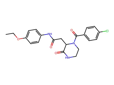 2-{1-[(4-chlorophenyl)carbonyl]-3-oxopiperazin-2-yl}-N-(4-ethoxyphenyl)acetamide structure