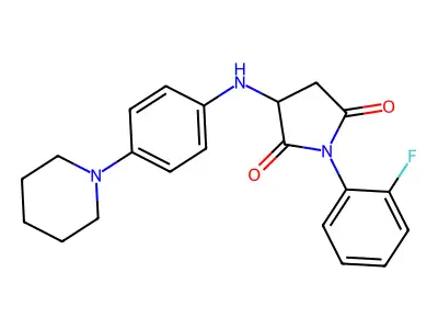 1-(2-Fluorophenyl)-3-((4-(piperidin-1-yl)phenyl)amino)pyrrolidine-2,5-dione structure