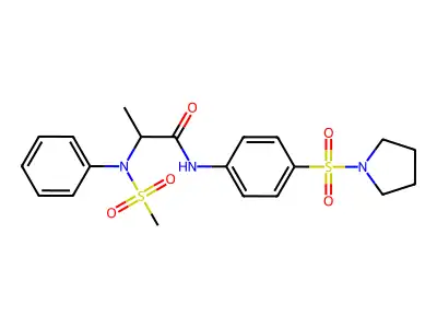 2-(N-methylsulfonylanilino)-N-(4-pyrrolidin-1-ylsulfonylphenyl)propanamide structure