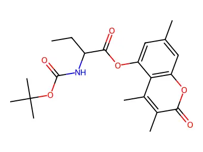 3,4,7-trimethyl-2-oxo-2H-chromen-5-yl 2-[(tert-butoxycarbonyl)amino]butanoate structure