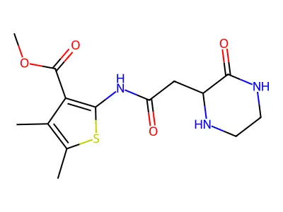 Methyl 4,5-dimethyl-2-[[2-(3-oxopiperazin-2-yl)acetyl]amino]thiophene-3-carboxylate structure