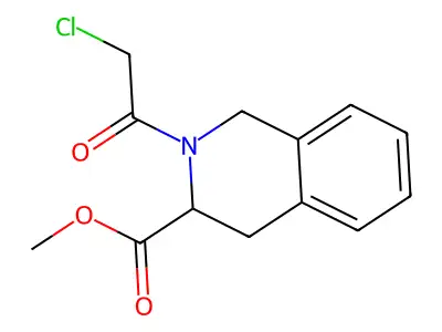 methyl (3R)-2-(2-chloroacetyl)-3,4-dihydro-1H-isoquinoline-3-carboxylate structure