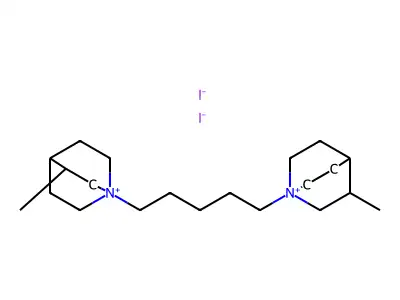 Quinuclidinium, 1,1'-pentamethylenebis(3-methyl-, diiodide structure