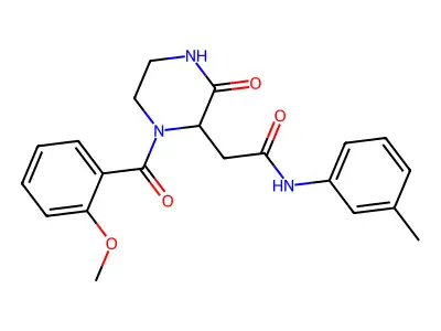 2-[1-(2-methoxybenzoyl)-3-oxopiperazin-2-yl]-N-(3-methylphenyl)acetamide structure