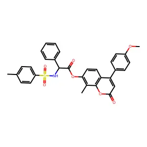 [4-(4-methoxyphenyl)-8-methyl-2-oxochromen-7-yl] (2R)-2-[(4-methylphenyl)sulfonylamino]-2-phenylacetate structure