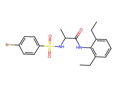 2-[(4-bromophenyl)sulfonylamino]-N-(2,6-diethylphenyl)propanamide structure