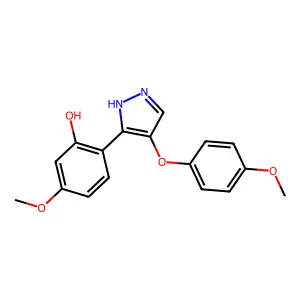 5-methoxy-2-[4-(4-methoxyphenoxy)-1H-pyrazol-3-yl]phenol structure