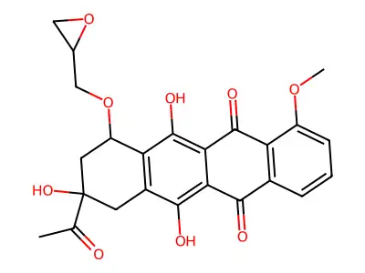 5,12-Naphthacenedione, 7,8,9,10-tetrahydro-8-acetyl-1-methoxy-10-(oxiranylmethoxy)-6,8,11-trihydroxy- structure