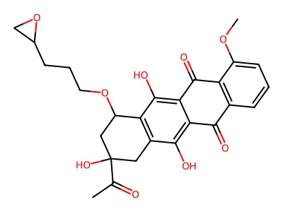 5,12-Naphthacenedione, 7,8,9,10-tetrahydro-8-acetyl-1-methoxy-10-(3-oxiranylpropoxy)-6,8,11-trihydroxy- structure