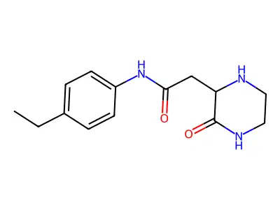 N-(4-ethylphenyl)-2-(3-oxopiperazin-2-yl)acetamide structure