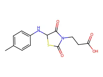 3-(2,4-Dioxo-5-p-tolylamino-thiazolidin-3-yl)-propionic acid structure
