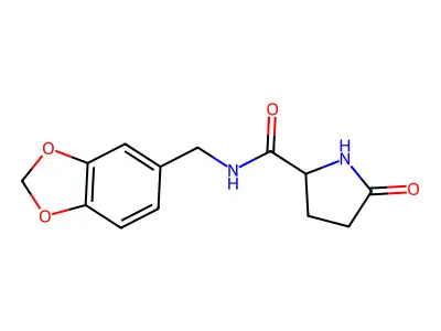 2-Pyrrolidinecarboxamide,N-(1,3-benzodioxol-5-ylmethyl)-5-oxo- structure