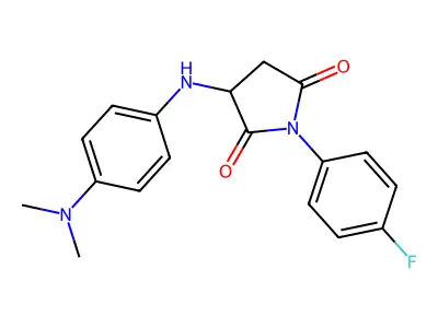 3-((4-(Dimethylamino)phenyl)amino)-1-(4-fluorophenyl)pyrrolidine-2,5-dione structure
