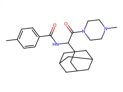 N-[1-(1-adamantyl)-2-(4-methylpiperazin-1-yl)-2-oxoethyl]-4-methylbenzamide structure