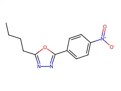 2-Butyl-5-(4-nitrophenyl)-1,3,4-oxadiazole structure