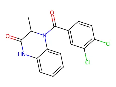 4-(3,4-dichlorobenzoyl)-3-methyl-3,4-dihydro-2(1H)-quinoxalinone structure