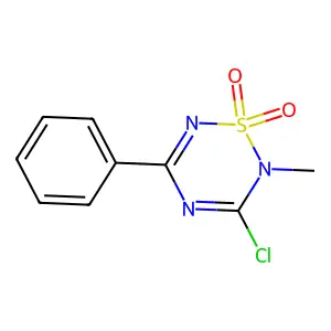 3-Chloro-2-methyl-5-phenyl-1,2,4,6-thiatriazine 1,1-dioxide structure