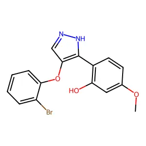 2-(4-(2-bromophenoxy)-1H-pyrazol-3-yl)-5-methoxyphenol structure