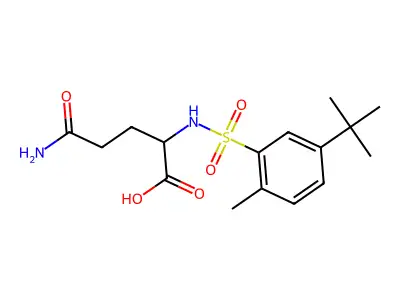 2-(5-Tert-butyl-2-methylbenzenesulfonamido)-4-carbamoylbutanoic acid structure