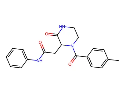 2-[1-(4-methylbenzoyl)-3-oxopiperazin-2-yl]-N-phenylacetamide structure