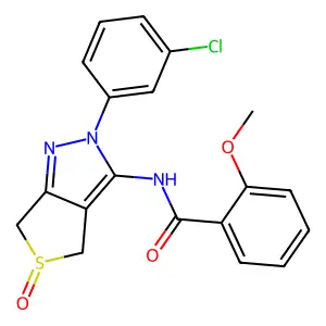 N-(2-(3-chlorophenyl)-5-oxido-4,6-dihydro-2H-thieno[3,4-c]pyrazol-3-yl)-2-methoxybenzamide structure