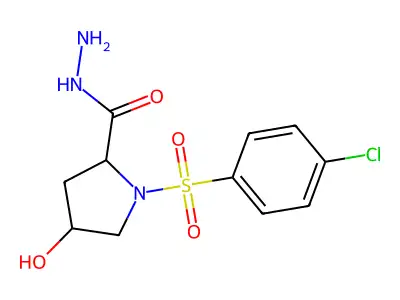 1-(4-Chlorophenyl)sulfonyl-4-hydroxypyrrolidine-2-carbohydrazide structure