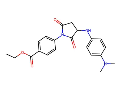 Ethyl 4-(3-{[4-(dimethylamino)phenyl]amino}-2,5-dioxopyrrolidin-1-yl)benzoate structure