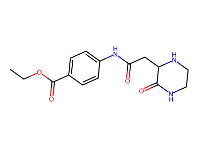 4-[2-(3-Oxo-piperazin-2-yl)-acetylamino]-benzoic acid ethyl ester structure