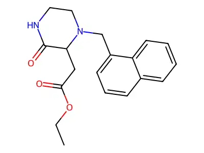 Ethyl 2-[1-(naphthylmethyl)-3-oxopiperazin-2-yl]acetate structure