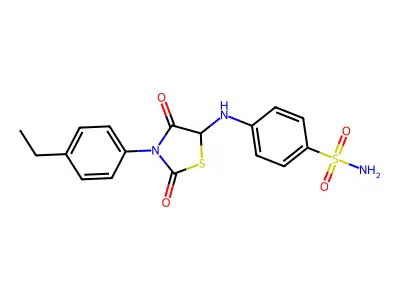 4-((3-(4-Ethylphenyl)-2,4-dioxothiazolidin-5-yl)amino)benzenesulfonamide structure