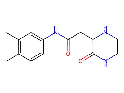 N-(3,4-dimethylphenyl)-2-(3-oxopiperazin-2-yl)acetamide structure