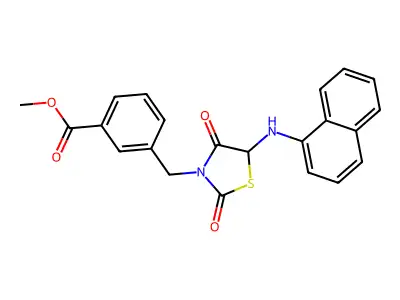 Methyl 3-{[5-(naphthylamino)-2,4-dioxo-1,3-thiazolidin-3-yl]methyl}benzoate structure