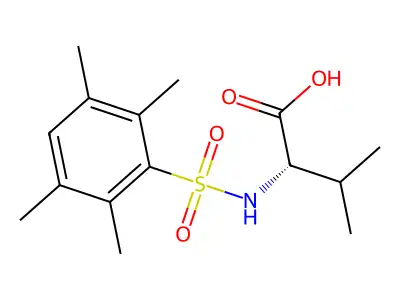 N-(2,3,5,6-Tetramethylbenzene-1-sulfonyl)-L-valine structure