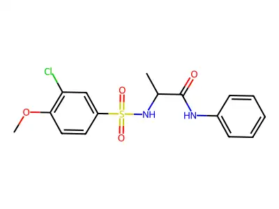 2-[(3-chloro-4-methoxyphenyl)sulfonylamino]-N-phenylpropanamide structure
