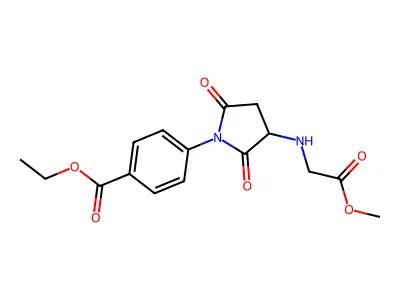 Ethyl 4-[3-[(2-methoxy-2-oxoethyl)amino]-2,5-dioxopyrrolidin-1-yl]benzoate structure