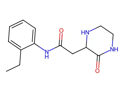 N-(2-ethylphenyl)-2-(3-oxopiperazin-2-yl)acetamide structure
