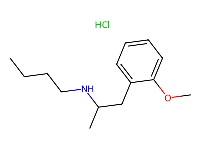 Phenethylamine, N-butyl-o-methoxy-alpha-methyl-, hydrochloride structure