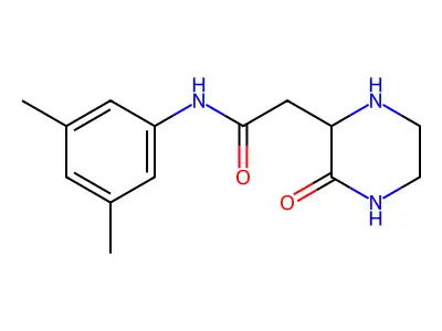 N-(3,5-dimethylphenyl)-2-(3-oxopiperazin-2-yl)acetamide structure