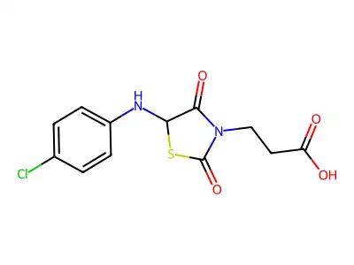 3-[5-(4-Chloro-phenylamino)-2,4-dioxo-thiazolidin-3-yl]-propionic acid structure