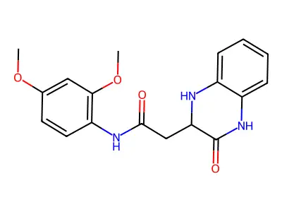 N-(2,4-dimethoxyphenyl)-2-(3-oxo-1,2,3,4-tetrahydroquinoxalin-2-yl)acetamide structure