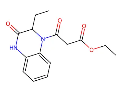 ethyl 3-[2-ethyl-3-oxo-3,4-dihydro-1(2H)-quinoxalinyl]-3-oxopropanoate structure