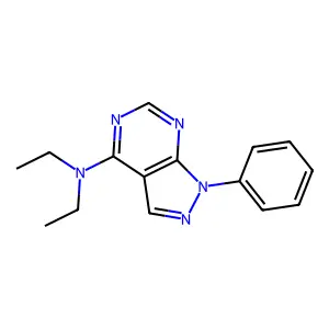 N,N-diethyl-1-phenyl-1H-pyrazolo[3,4-d]pyrimidin-4-amine structure